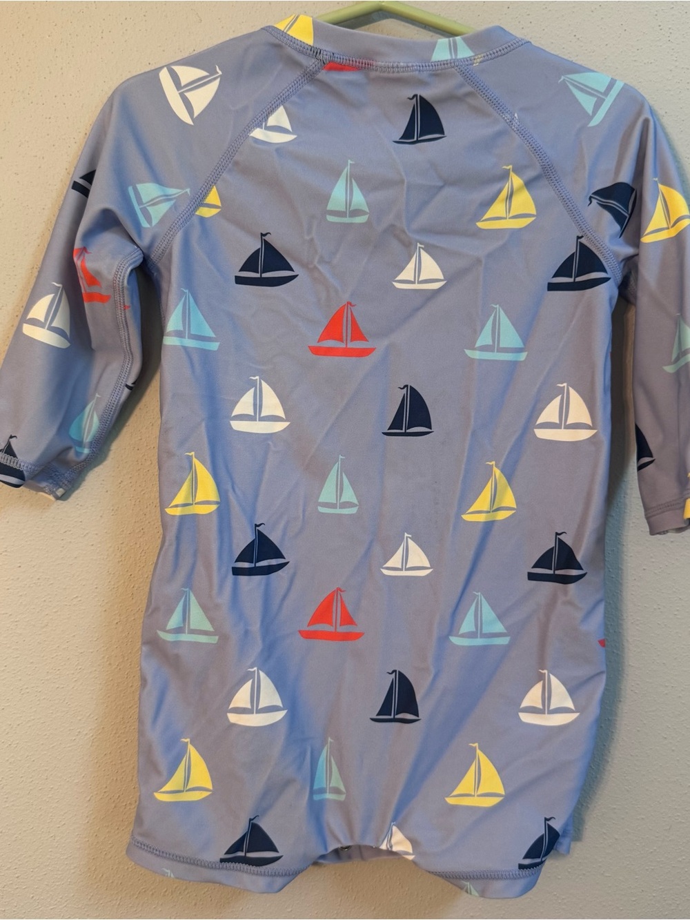 Rugged Butts Sailboat Rash Guard Swimsuit - Long Sleeve One Piece 12-18 Months - Picture 5 of 6